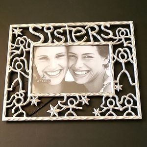 NEW Malden "Sisters" Brushed Silver-tone Photo Frame, Figures, 4" x 6"